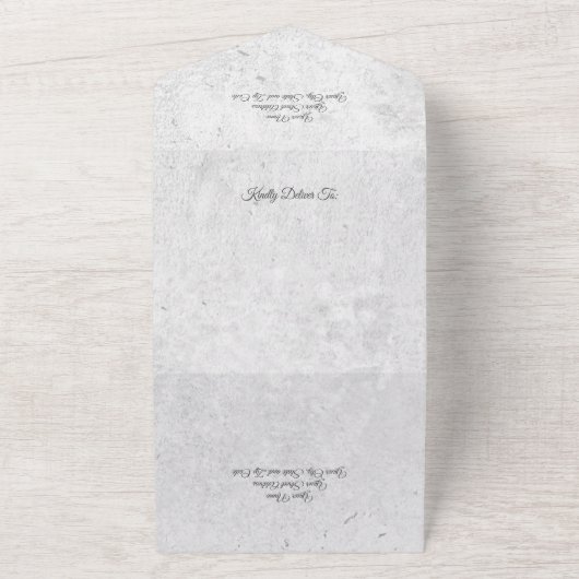 Invitation Tout En Un Dusty Blue Floral QR Code (Dehors)