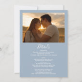 Invitation Tout en un Dusty Blue Greenery Arch Mariage photo (Dos)