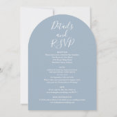 Invitation Tout en un Dusty Blue Greenery Floral Arch Mariage (Dos)