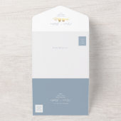 Invitation Tout En Un Dusty Blue Lovebirds  (Dehors)