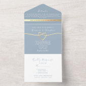 Invitation tout-en-un Dusty Blue Mariage (À l'intérieur)