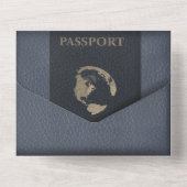 Invitation Tout En Un Dusty Blue Passport Style tout en un (Verso)