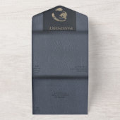 Invitation Tout En Un Dusty Blue Passport Style tout en un (Dehors)