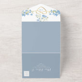 Invitation Tout En Un Dusty Blue QR Code Mariage périphérique (Dehors)