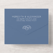 Invitation Tout En Un Dusty Blue QR Code Mariage RSVP (Verso)