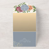 Invitation Tout En Un Dusty Blue Rose Floral Photos Mariage Inviter (Dehors)