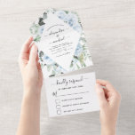 Invitation Tout En Un Dusty Blue - Sage Green Floral Wedding RSVP<br><div class="desc">Dusty Blue Floral Roses et Eucalyptus Botanical Greenery Mariage d'aquarelle Printemps ou été Mariage RSVP Invitations - comprend une belle et élégante typographie script avec des fleurs tropicales modernes et la verdure pour la célébration spéciale de mariage.</div>