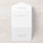 Invitation Tout En Un Dusty Blue Simple Élégant 1 Mariage (Dehors)
