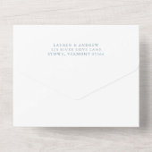 Invitation Tout En Un Dusty Blue Simple Élégant 1 Mariage (Verso)