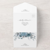Invitation Tout En Un Dusty Blue Slate Pastel Light Détails du Mariage R (Dehors)