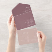 Invitation Tout En Un Dusty Boho | Rose et Violet Seal and Send (Déchirure)