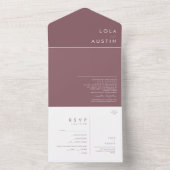 Invitation Tout En Un Dusty Boho | Sceau pourpre et envoi (À l'intérieur)