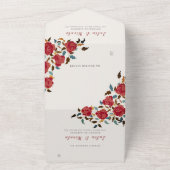 Invitation Tout En Un Dusty Elegant Golden Red Rose Mariage (Dehors)