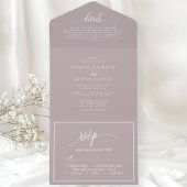 Invitation Tout En Un Dusty Lavender Simple Script moderne