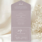 Invitation Tout En Un Dusty Lavender Simple Script moderne