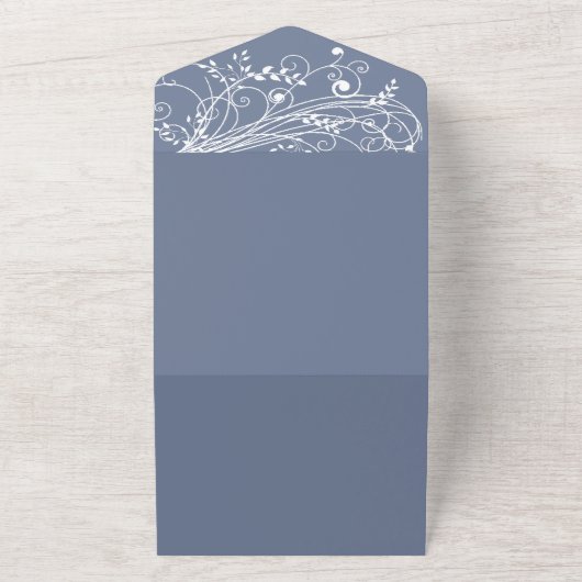 Invitation Tout En Un Dusty Mariage Flourdissant Tout en un (Dehors)