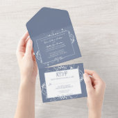 Invitation Tout En Un Dusty Mariage Flourdissant Tout en un (Déchirure)