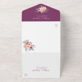 Invitation Tout En Un Dusty Mauve Peach Blush FlorMariage (Dehors)