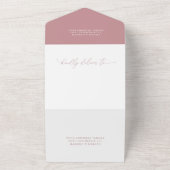 Invitation Tout En Un Dusty Rose et White Minimalist Mariage (Dehors)