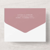 Invitation Tout En Un Dusty Rose et White Minimalist Mariage (Verso)
