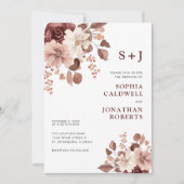 Invitation Tout en un Dusty Rose Eucalyptus Mariage Floral (Devant)