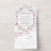 Invitation Tout En Un Dusty Rose Fleur Fleur Fleur Mer Floral Mariage RS (À l'intérieur)