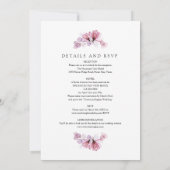 Invitation Tout en un Dusty Rose Mariage floral transparent (Dos)