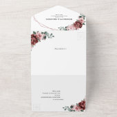Invitation Tout En Un Dusty rose mauve Rose Floral Mariage géométrique A (Dehors)