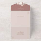 Invitation Tout En Un Dusty Rose Pampas Grass tout en un mariage Inviter (Dehors)