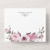 Invitation Tout En Un Dusty Rose rose Fleur Floral Détails Mariage RSVP (Verso)