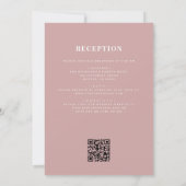Invitation Tout en un Dusty Rose rose QR Code Mariage (Dos)