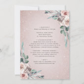 Invitation Tout en un Dusty rose Roses Boho Mariage de Partie (Dos)
