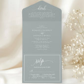 Invitation Tout En Un Dusty Sage Simple Script moderne
