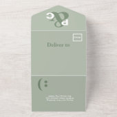 Invitation Tout En Un Dusty Sage Typographie moderne Gros Symboles Maria (Dehors)