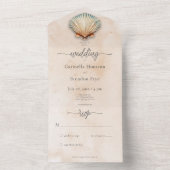 Invitation Tout En Un Eau De Sable De Coquillage Moderne Pas De Dîner (À l'intérieur)