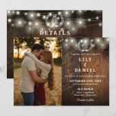 Invitation Tout en Un Éclairage à Chaînes en Bois Rustique Ma (Devant / Derrière)