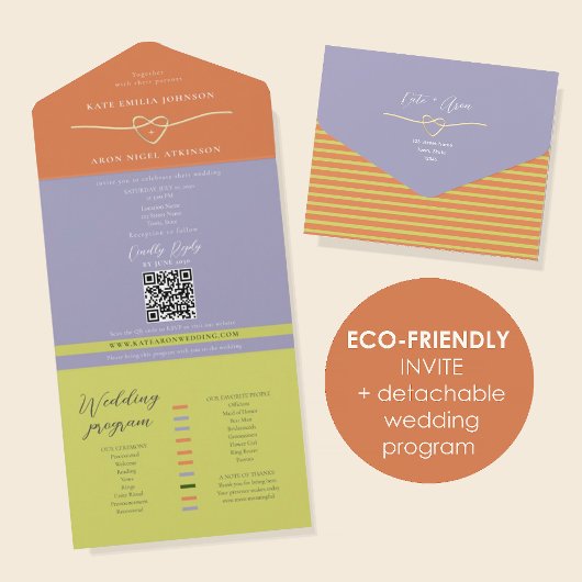 Invitation Tout En Un Eco Friendly Citrus Green Wedding