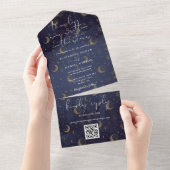 Invitation Tout En Un Écrit Dans Le Mariage Céleste De Code QR Stars (Déchirure)
