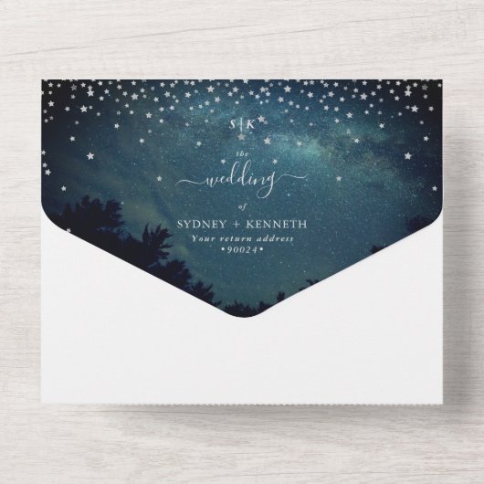 Invitation Tout En Un Écrit dans les étoiles (Verso)