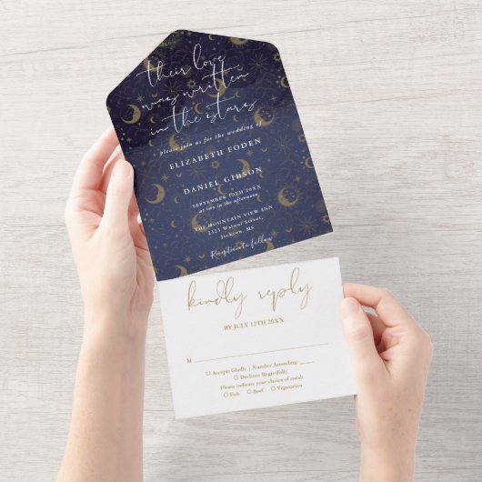 Invitation Tout En Un Écrit Dans Les Étoiles Mariage Spirituel Céleste (Déchirure)