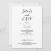 Invitation Tout En Un Écriture Florale De Verdure Mariage (Dos)