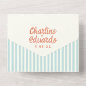 Invitation Tout En Un Écriture manuscrite Pastel Retro Mariage (Verso)