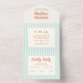 Invitation Tout En Un Écriture manuscrite Pastel Retro Mariage (À l'intérieur)