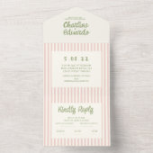 Invitation Tout En Un Écriture manuscrite Pastel Retro Mariage (À l'intérieur)