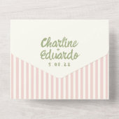 Invitation Tout En Un Écriture manuscrite Pastel Retro Mariage (Verso)