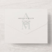 Invitation Tout En Un Éditorial Initial Mariage (Verso)