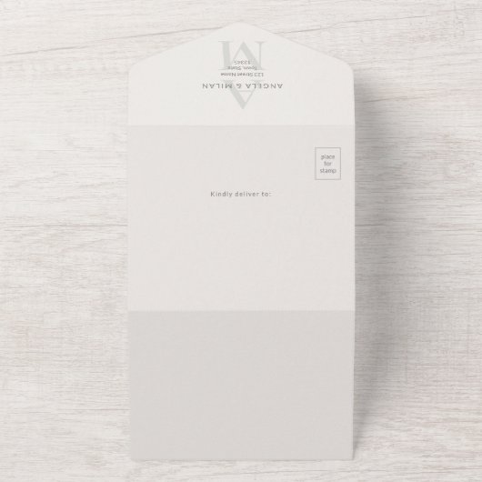 Invitation Tout En Un Editorial Initial Wedding (Dehors)