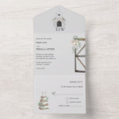 Invitation Tout En Un Église classique Mariage tout en un (À l'intérieur)