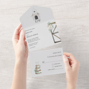 Invitation Tout En Un Église classique Mariage tout en un