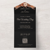 Invitation Tout En Un Elégance d'automne de l'aquarelle Mariage- (À l'intérieur)